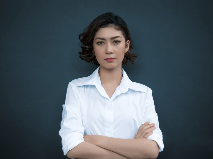 woman professional with neutral expression