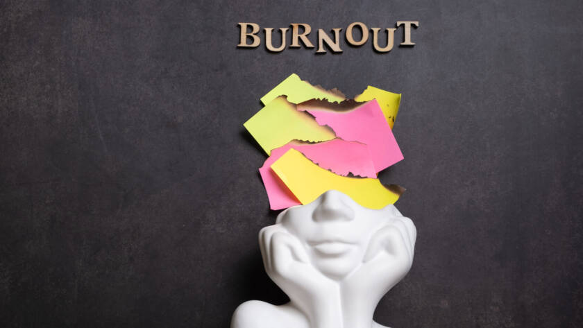 conceptual visual representation of burnout.